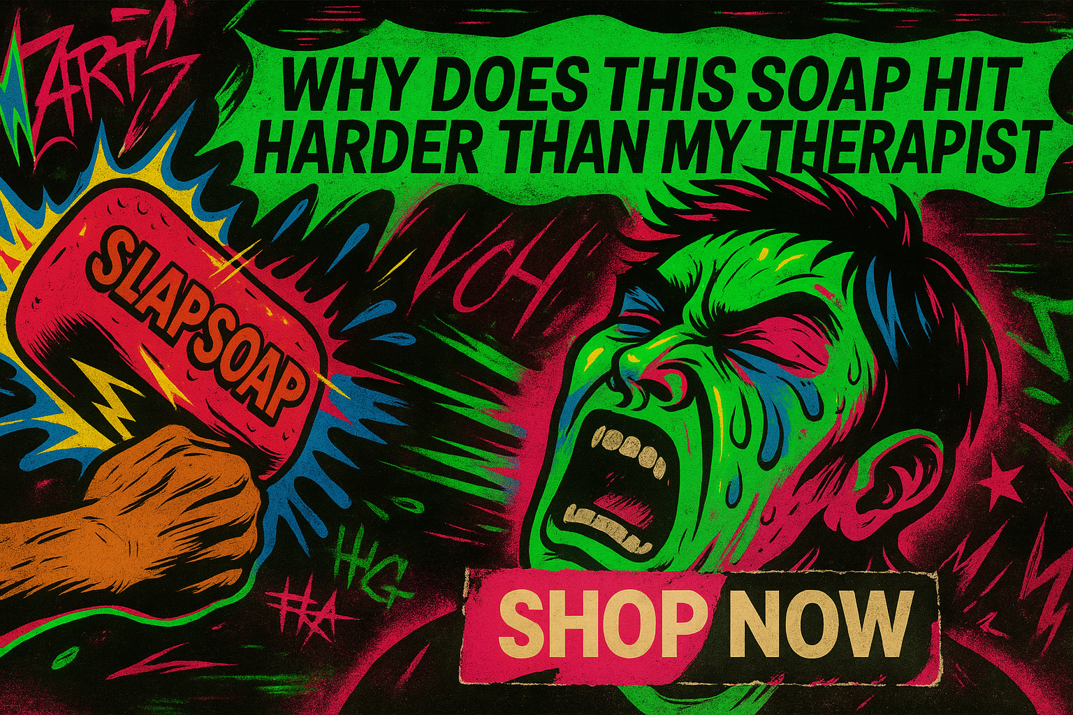 SlapSoap hero graphic